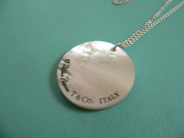 Tiffany & Co Mother of Pearl Loving Heart Necklace Pendant Gift Pouch