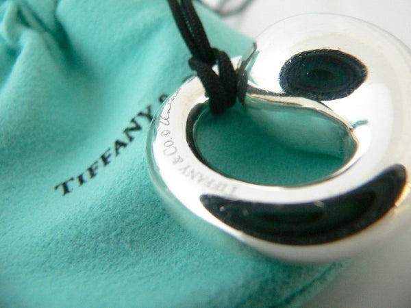 Tiffany & Co Silver Large Eternal Circle Necklace Pendant Charm Cord Gift