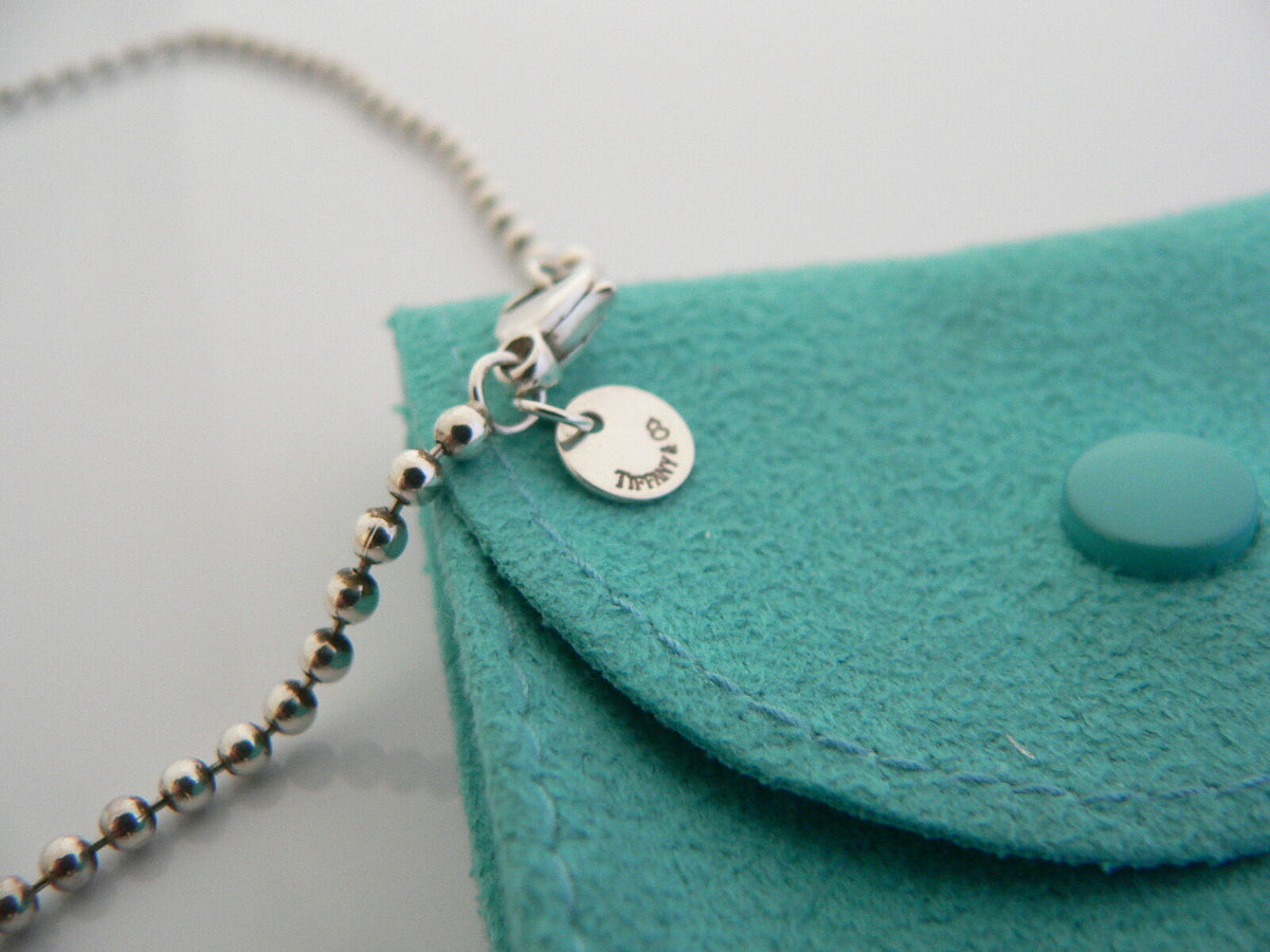 Tiffany Co Silver 18K Gold Heart Arrow Necklace Pendant Bead