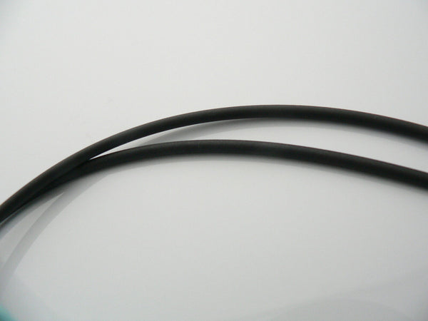 Tiffany & Co Silver Atlas Bar Surfer Necklace Rubber Cord 20 In Long Gift Pouch
