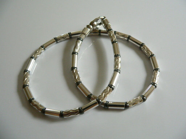 Tiffany & Co Silver Hematite Carved Bead Necklace Pendant Chain Rare Gift Cool