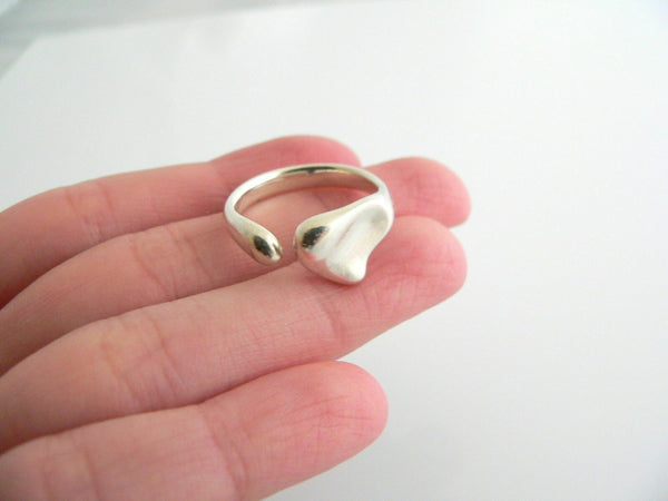 Tiffany & Co Silver Peretti Full Heart Ring Band Sz 5.75 Love Gift Statement