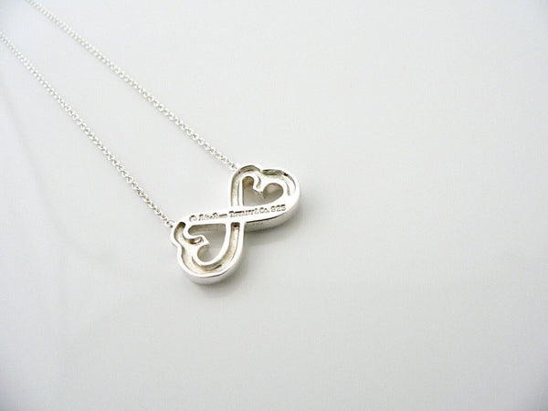 Tiffany & Co Silver Picasso Double Loving Heart Necklace 19 inch Chain Gift