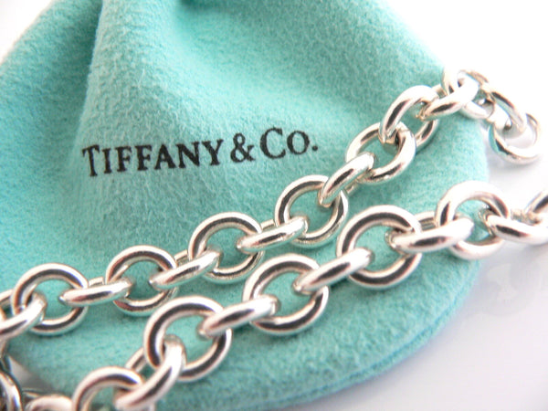 Tiffany & Co Silver Diamond Envelope Bracelet Charm Pendant Bangle 7.5 Inch Gift