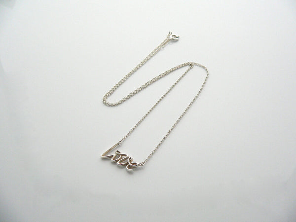 Tiffany & Co Silver Picasso Love Necklace Pendant Charm 17 Inch Chain Word Gift