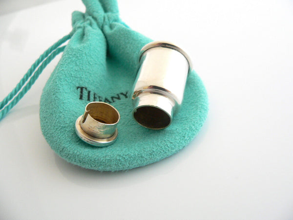 Tiffany & Co Milk Can Pill Box Case Trinket Container Silver Love Gift Pouch Art