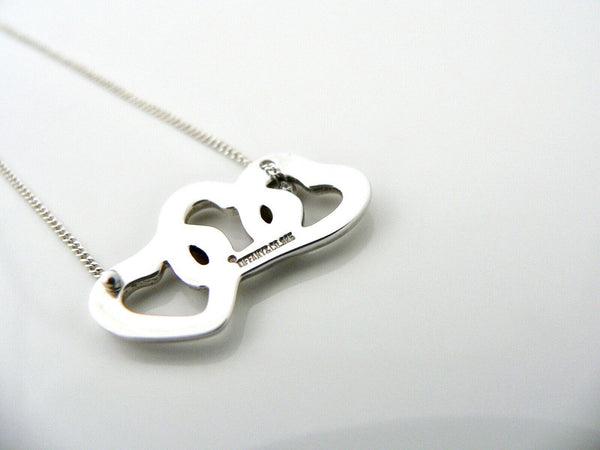 Tiffany & Co Silver Triple Heart Necklace Pendant 17.5 inch Chain Rare Gift Love