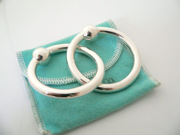 Tiffany & Co Silver 1837 Double Circle Baby Rattle Teether Rattle Gift Pouch