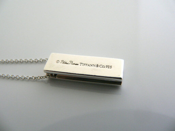 Tiffany & Co Silver Picasso Diamond Heart Bar Necklace Pendant Gift Love