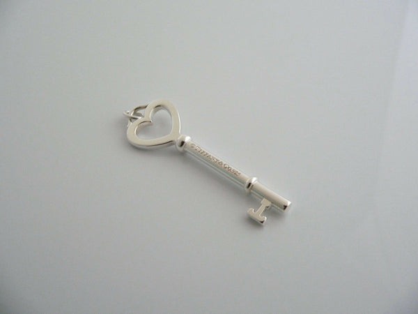 Tiffany & Co Silver Large Heart Key Charm Pendant 4 Necklace Bracelet Gift Love