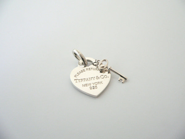 Tiffany & Co Silver Heart Key Charm 4 Necklace Bracelet Clasp Return to Gift