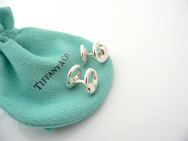Tiffany & Co Silver Peretti Eternal Circle Cuff Links Cufflinks Gift Pouch Love