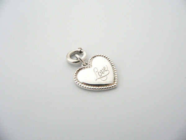 Tiffany & Co Silver Love Heart Bead Pendant Clasp Charm 4 Necklace Bracelet Gift