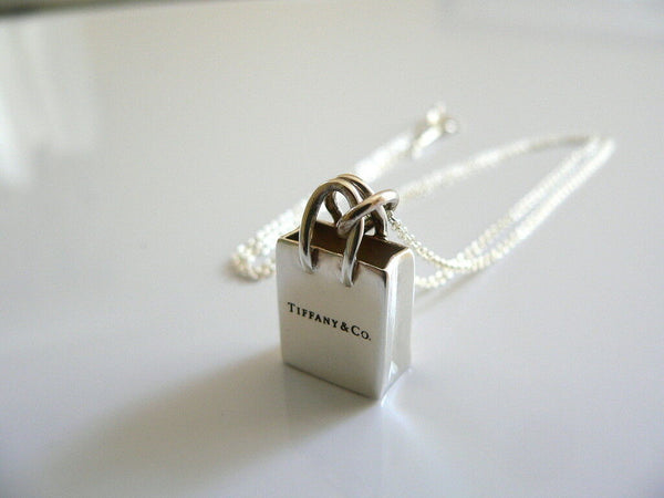 Tiffany & Co Silver Shopping Bag Charm Necklace Pendant Charm Chain Gift Love