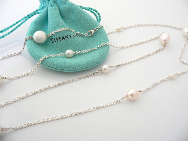 Tiffany & Co Pearl Necklace Peretti Pearls by the Yard Pendant 36 Inch Love Gift