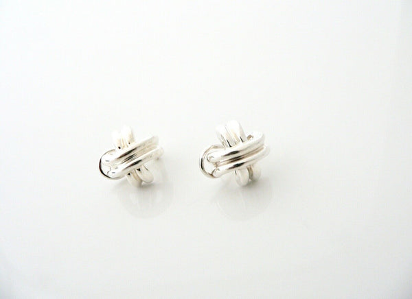 Tiffany & Co Silver Signature X Pierced Earrings Omega Rare Gift Love Statement