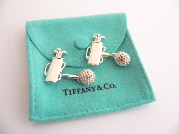 Tiffany & Co Golf Cuff Links Golf Ball Set Cuff Link Cufflink Gift Love Pouch