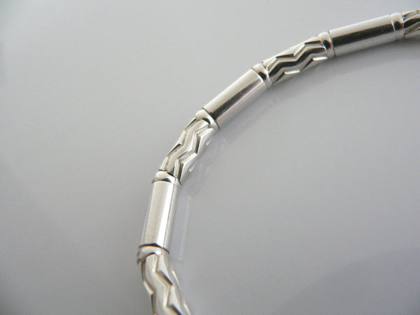 Tiffany & Co Silver Carved Bead Bracelet Etched Bangle Gift Love Statement Art