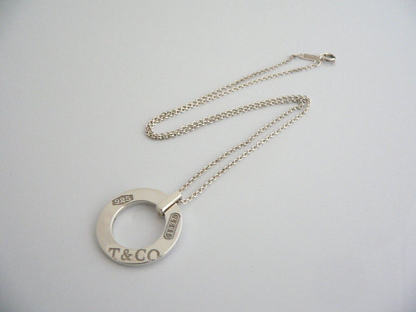 Tiffany & Co Silver 1837 Circle Round Necklace Pendant Charm Chain Gift Love