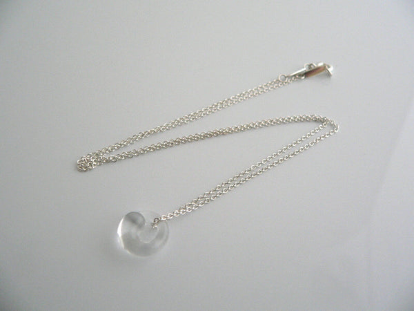 Tiffany & Co Silver Peretti Rock Crystal Eternal Circle Necklace Pendant Gift