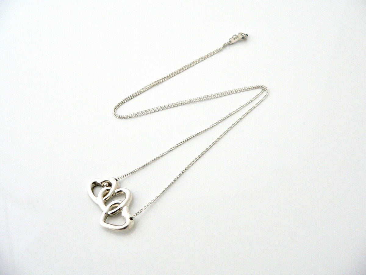 【ユーズド品】TIFFANY　Triple Loving Heart　＊671 Tiffany & Co. Paloma Picasso SS 925 & 2 Pt Diamond Loving