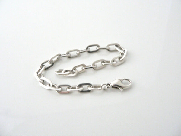 Tiffany & Co Silver Oval Links Bracelet Bangle Chain Gift Love 8 Inch Statement