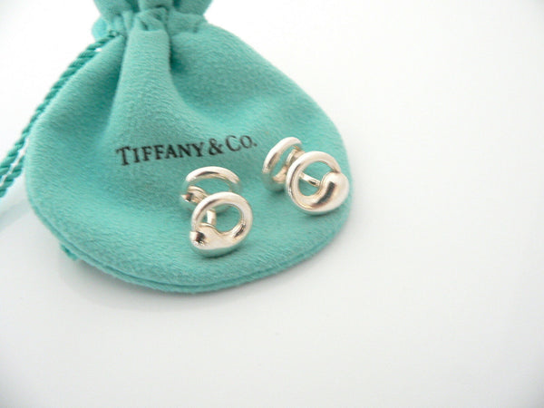 Tiffany & Co Silver Peretti Eternal Circle Cuff Links Cufflinks Gift Pouch Love