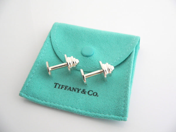 Tiffany & Co Silver Picasso Tiered Round Cuff Link Cufflink Cuff Links Gift Love