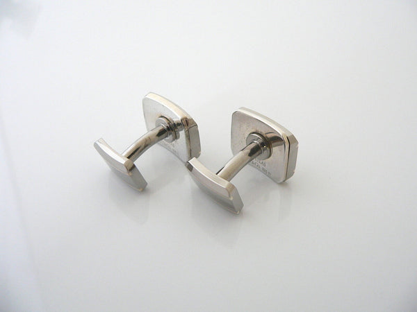 Tiffany & Co Atlas Titanium Cuff Link CuffLinks Roman Numeral Silver Gift Love