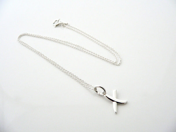 Tiffany & Co Kiss Necklace Pendant Charm Chain T and Co Silver Love Gift 925