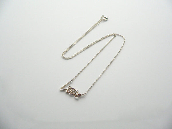 Tiffany & Co Silver Picasso Love Necklace Pendant Charm 17 Inch Chain Word Gift