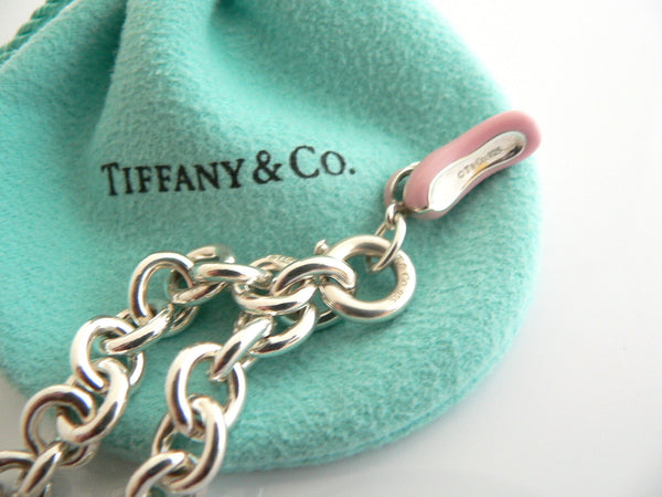 Tiffany & Co Bracelet Diamond Pink Enamel Ballet Slipper Shoe Bangle Silver Gift