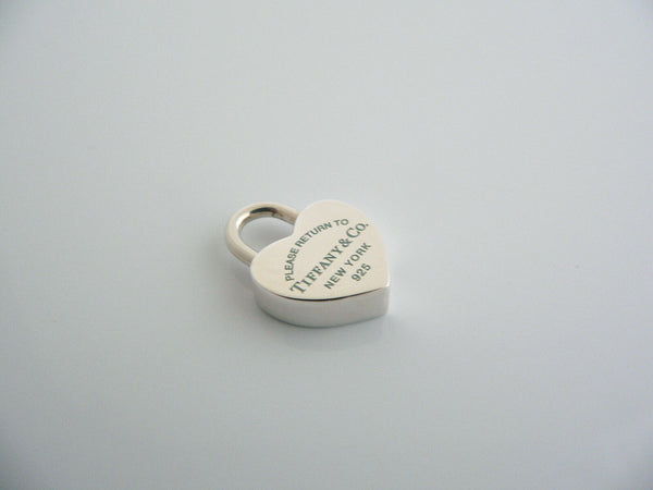 Tiffany & Co Blue Enamel Heart Padlock Pendant Charm Return to Tiffany Gift Love