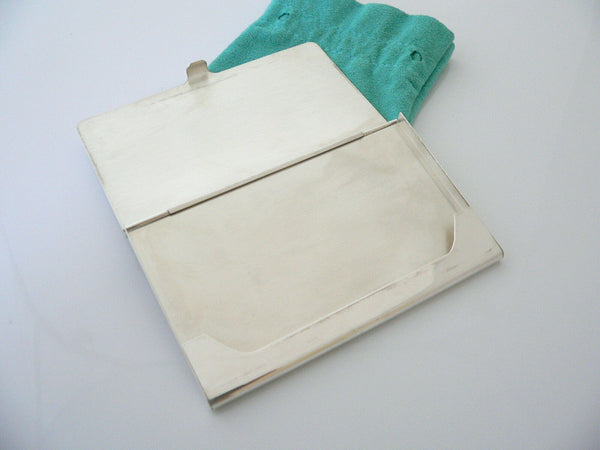 Tiffany & Co Silver Engine Turned Striped Business Card Case Holder Gift Pouch