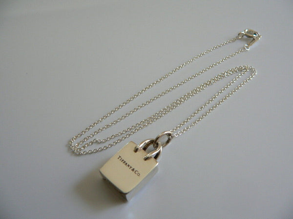 Tiffany & Co Silver Shopping Bag Charm Necklace Pendant Charm Chain Gift Love