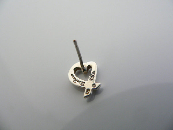 Tiffany & Co Silver Picasso Mini Loving Heart Earrings Studs Gift Love Statement