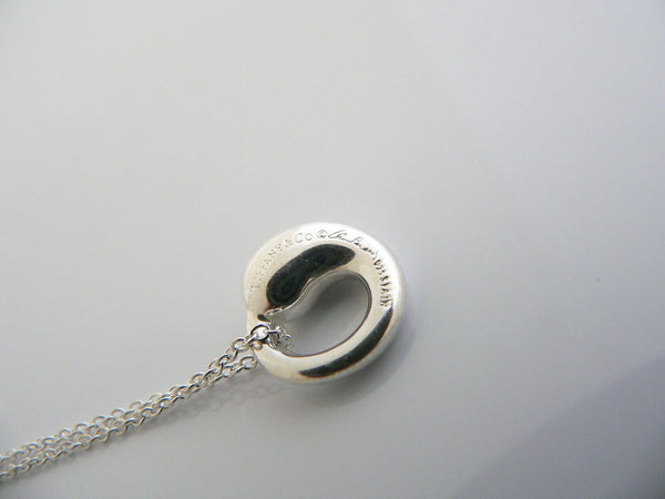 Tiffany Co Peretti Eternal Love Circle Necklace Pendant Charm 17 Inch Longer Chain Silver Gift