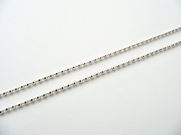 Tiffany & Co Silver Atlas Dog Tag Bar Beaded Necklace Pendant Chain Gift Love