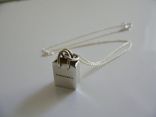 Tiffany & Co Silver Shopping Bag Charm Necklace Pendant Charm Chain Gift Love