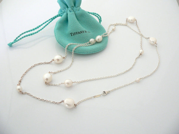Tiffany & Co Pearl Necklace Peretti Pearls by the Yard Pendant 36 Inch Love Gift