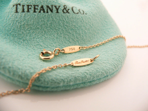 Tiffany & Co 18K Gold Large Jade Gemstone Heart Necklace Pendant Gift Love Pouch