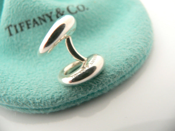 Tiffany & Co Silver Peretti Eternal Circle Cuff Links Cufflinks Gift Pouch Love