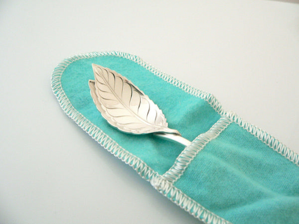 Tiffany & Co Leaf Mint Julep Iced Tea Spoon Straw Rare w/ Pouch Silver Gift Love