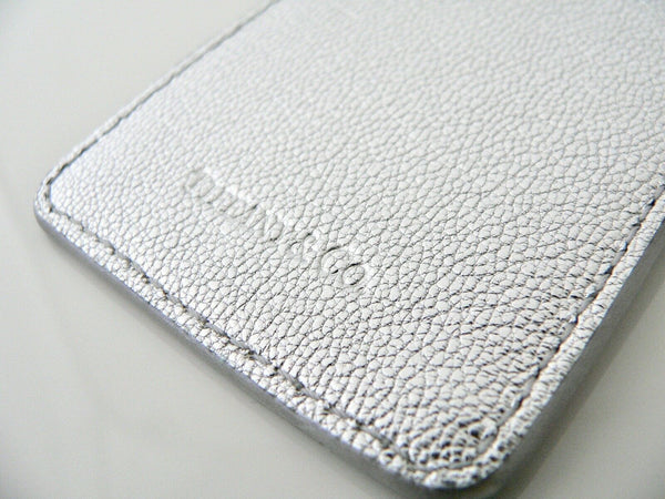 Tiffany & Co Silver Leather Luggage Tag Textured Gift Golf Bag Tag Traveler Cool