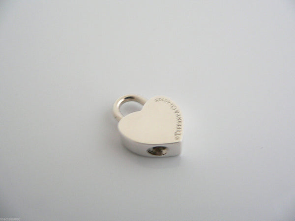 Tiffany & Co Blue Enamel Heart Padlock Pendant Charm Return to Tiffany Gift Love
