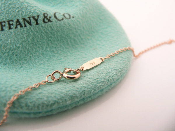 Tiffany & Co 18K Rose Gold Heart Key Necklace Pendant Chain Gift Pouch Love