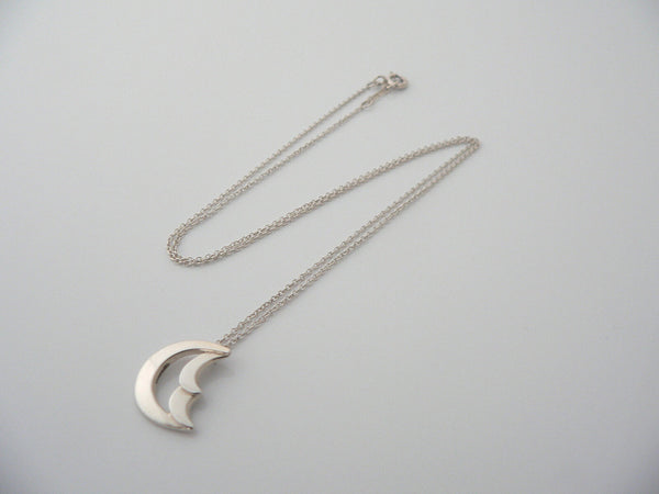 Tiffany & Co Silver Picasso Moon Necklace Pendant Charm 17.75 Inch Chain Gift