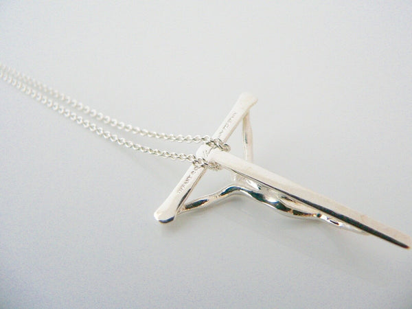 Tiffany & Co Silver Cross Crucifix Necklace Pendant Charm Gift Love Peretti Gift