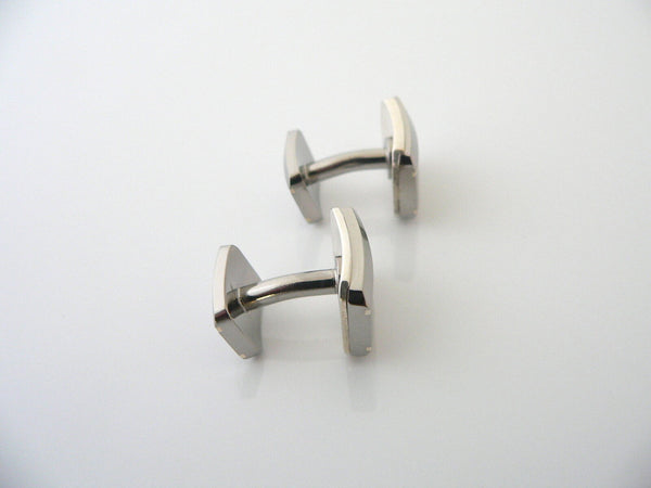 Tiffany & Co Atlas Titanium Cuff Link CuffLinks Roman Numeral Silver Gift Love