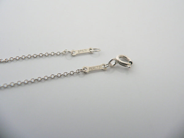 Tiffany & Co Peretti Silver Apple Stencil Cut Out Necklace Pendant Gift Teacher
